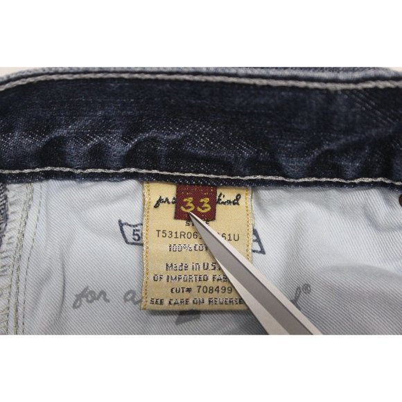 7 For All Mankind men's A-Pocket wide straight leg button‎ fly jeans 33 x 28 - Picture 9 of 13